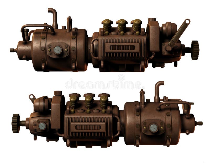 Illustration of parts of a machine stock illustration