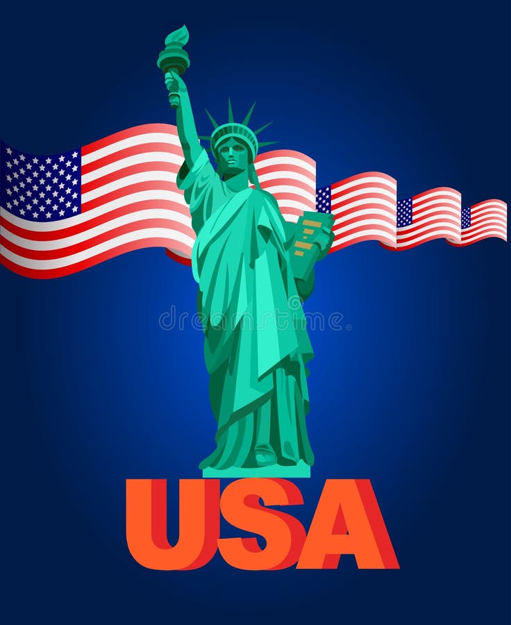 Illustration Patriotic United States of America, USA, Vector ...