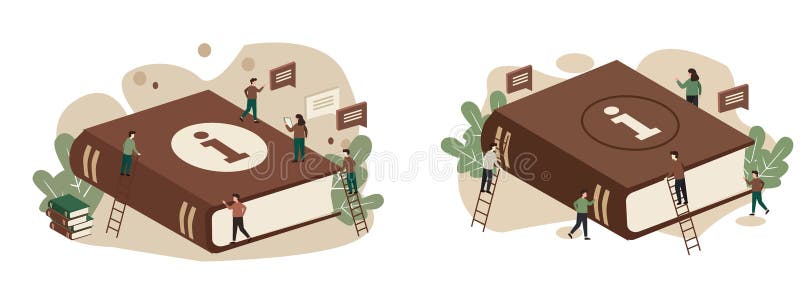 Knowledge Exploration and Research on a Giant Information Book vector illustration