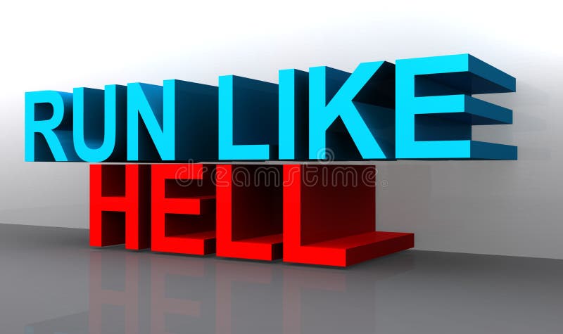 Run like hell stock illustration Run like hell stock illustration