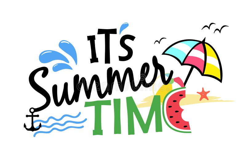 It is Summer Time Illustration Stock Vector - Illustration of motif,  holiday: 119212392