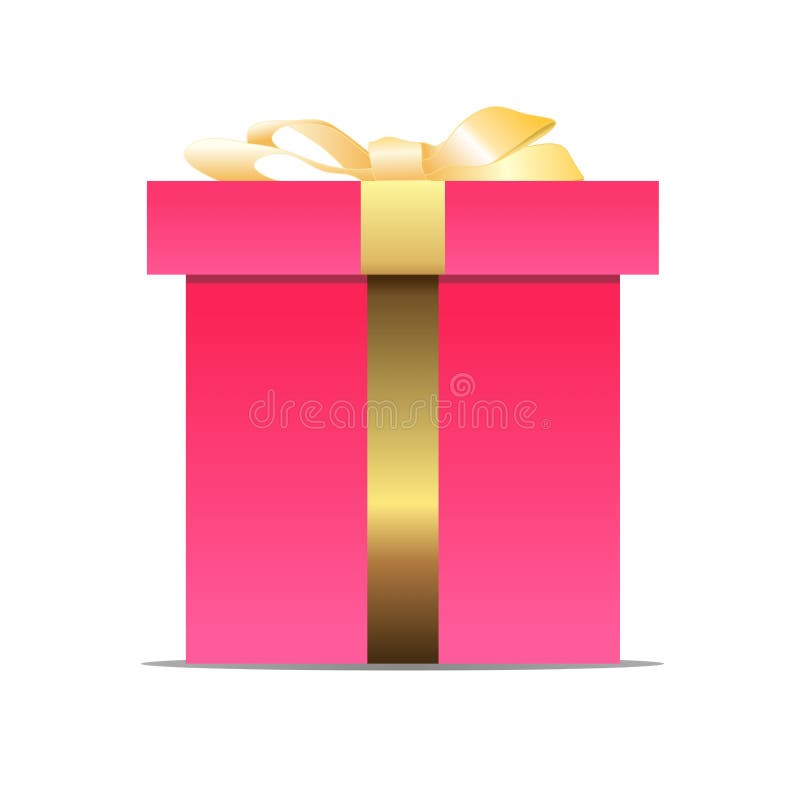 Download Illustration Of A Pink Gift Box With Bow And Ribbon On A White Background Stock Illustration Illustration Of File Holiday 154239722