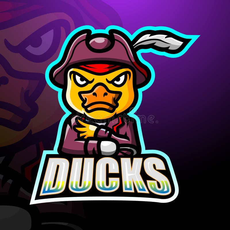 Pirate duck mascot esport logo design royalty free illustration