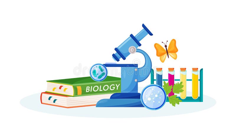 Illustration plate de vecteur de concept de biologie