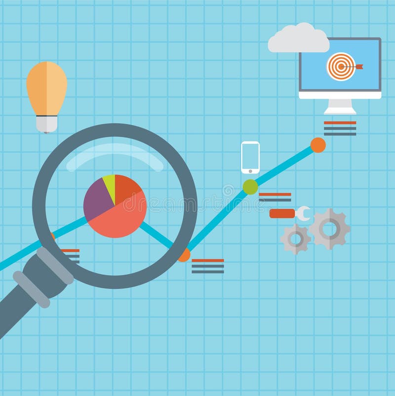 Illustration plate de vecteur d'information et de develo d'analytics de Web illustration libre de droits Illustration plate de vecteur d'information et de develo d'analytics de Web illustration libre de droits