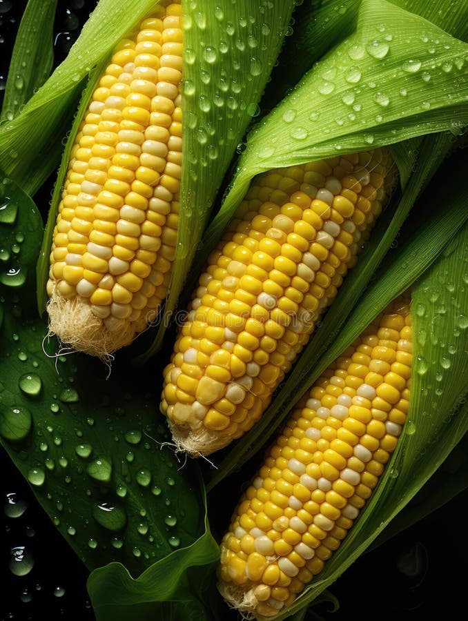 Fresh yellow corn being rinsed and ready to be eaten raw or boiled