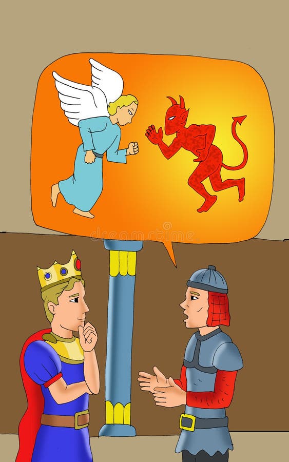 Angels Devils Compositions Set Stock Vector Illustration of challenge