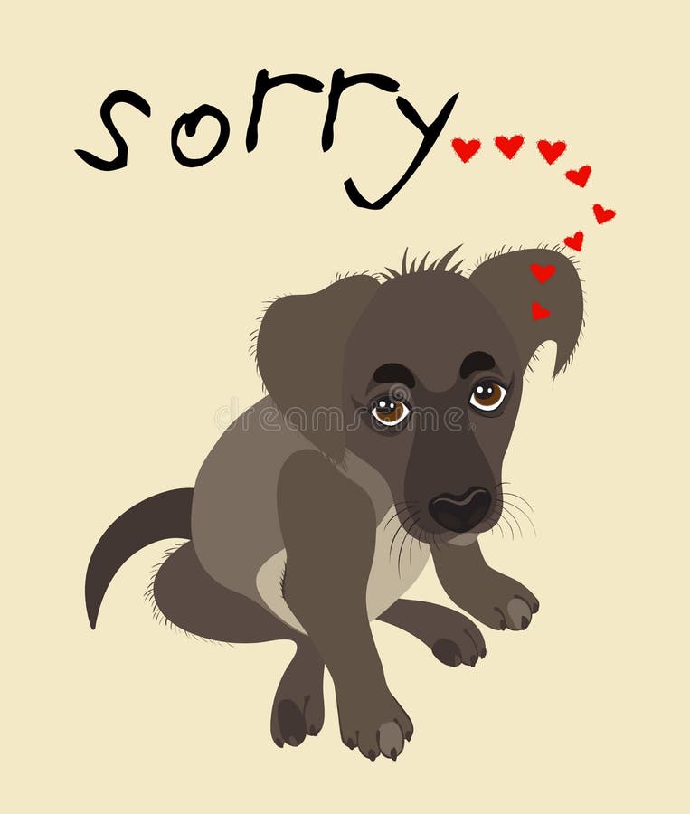 Sorry sad puppy dog stock vector. Illustration of catastrophe 23730450