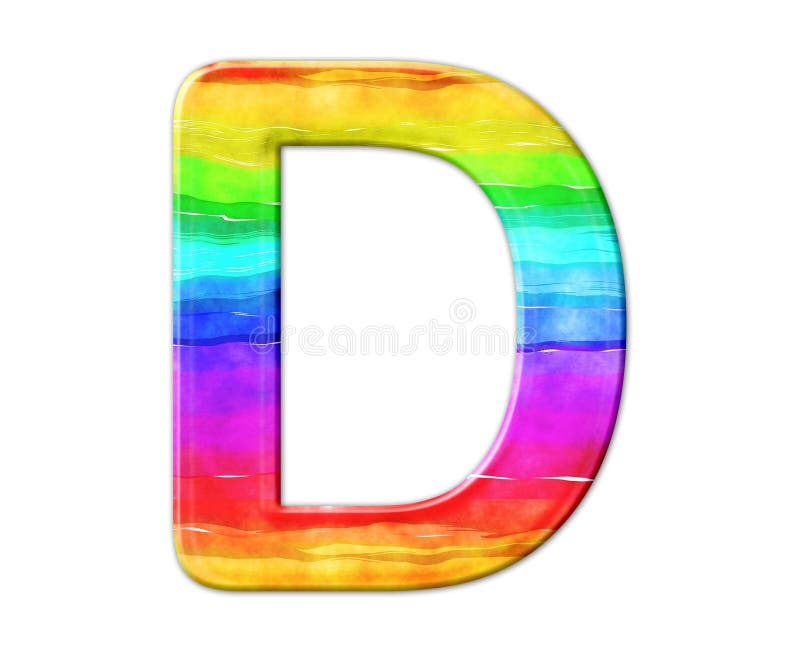 Illustration of a Rainbow-colored D Letter Isolated on a White ...