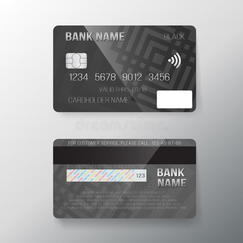 Vector Credit Card Set. Realistic Bank Cards On Transparent Background ...
