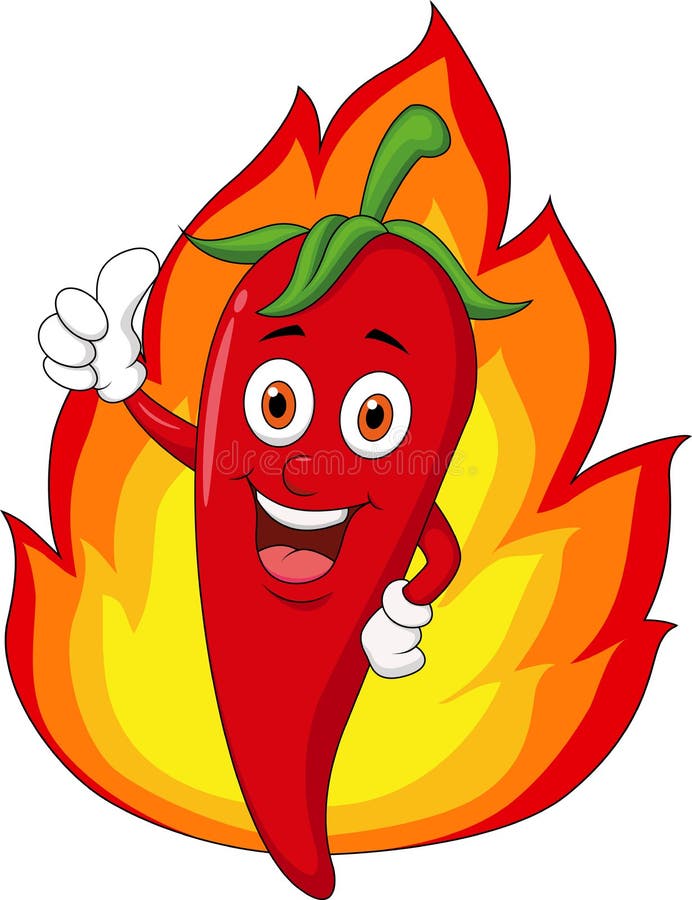 Red Chili Cartoon with Flame Stock Vector - Illustration of mascot,  habanero: 29822175