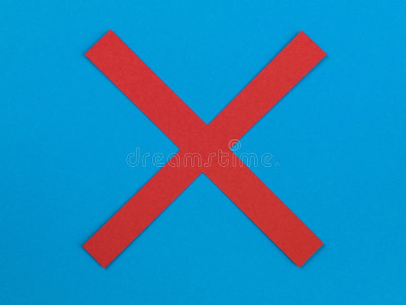 Meaning and significance of red x with blue background in graphic design
