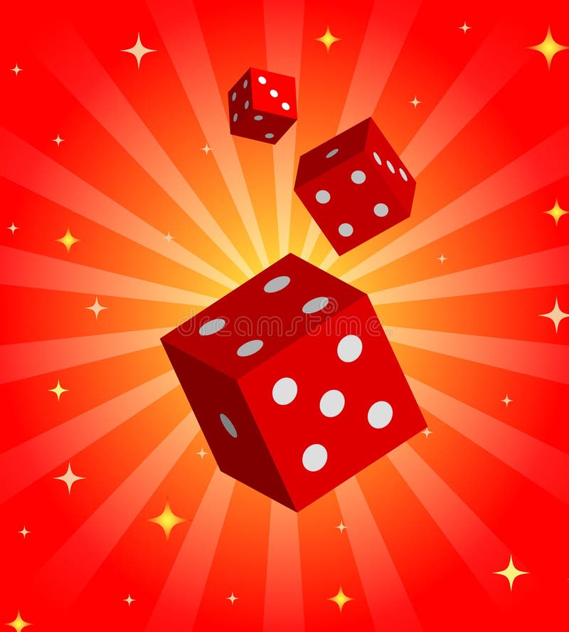 Illustration with red dices royalty free illustration