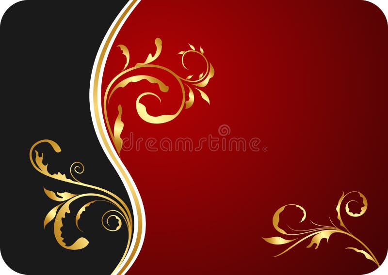 Illustration red floral business card royalty free illustration