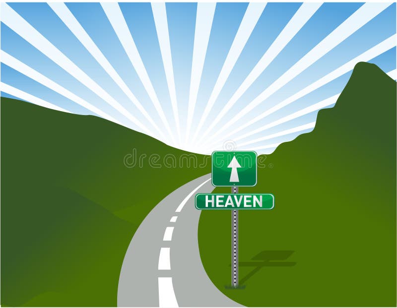 Illustration of road to heaven