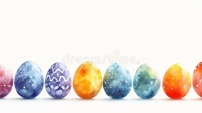 Panorama from Easter Eggs in a Row Stock Illustration - Illustration of