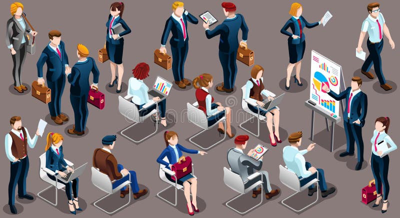 Illustration réglée de vecteur de personnes d'icône isométrique des hommes d'affaires 3D illustration libre de droits Illustration réglée de vecteur de personnes d'icône isométrique des hommes d'affaires 3D illustration libre de droits