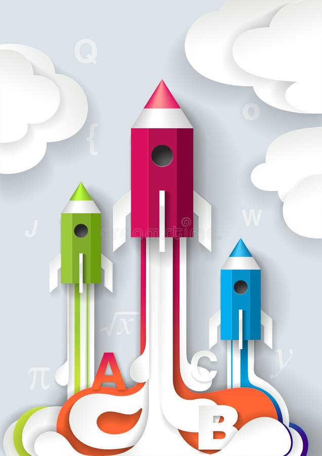 Illustration réussie de vecteur de concept de début d'école illustration libre de droits Illustration réussie de vecteur de concept de début d'école illustration libre de droits