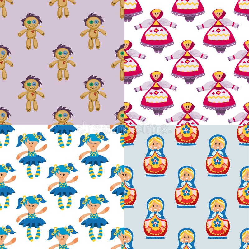 Illustration sans couture de vecteur de chiffon-poup?e d'?pouvantail de ferme de fond de mod?le de poup?es de jouet de caract?re illustration de vecteur Illustration sans couture de vecteur de chiffon-poup?e d'?pouvantail de ferme de fond de mod?le de poup?es de jouet de caract?re illustration de vecteur