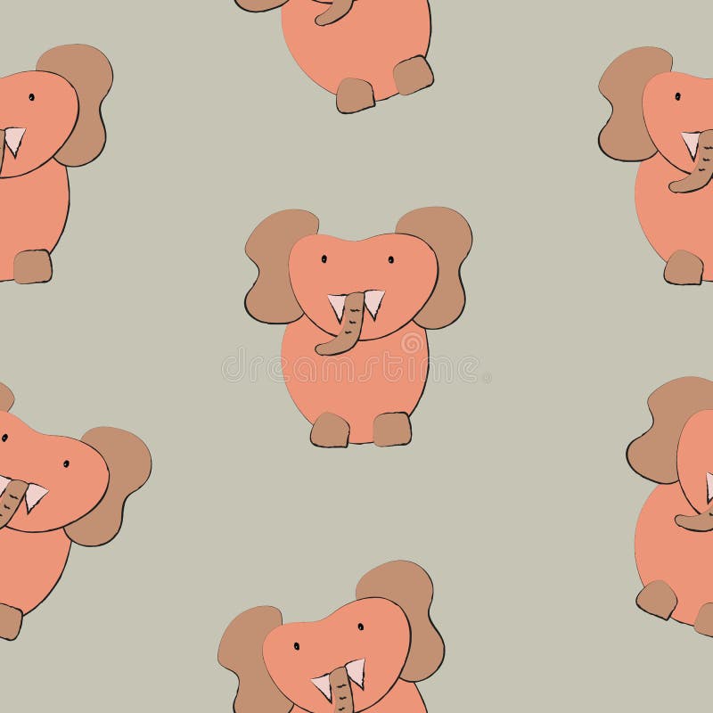 Illustration sans couture de vecteur de modèle d'éléphants illustration stock Illustration sans couture de vecteur de modèle d'éléphants illustration stock