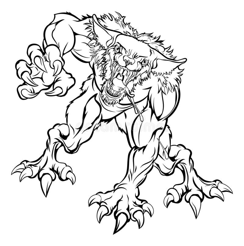 Snarling Scary Werewolf stock vector. Illustration of fear - 4833140