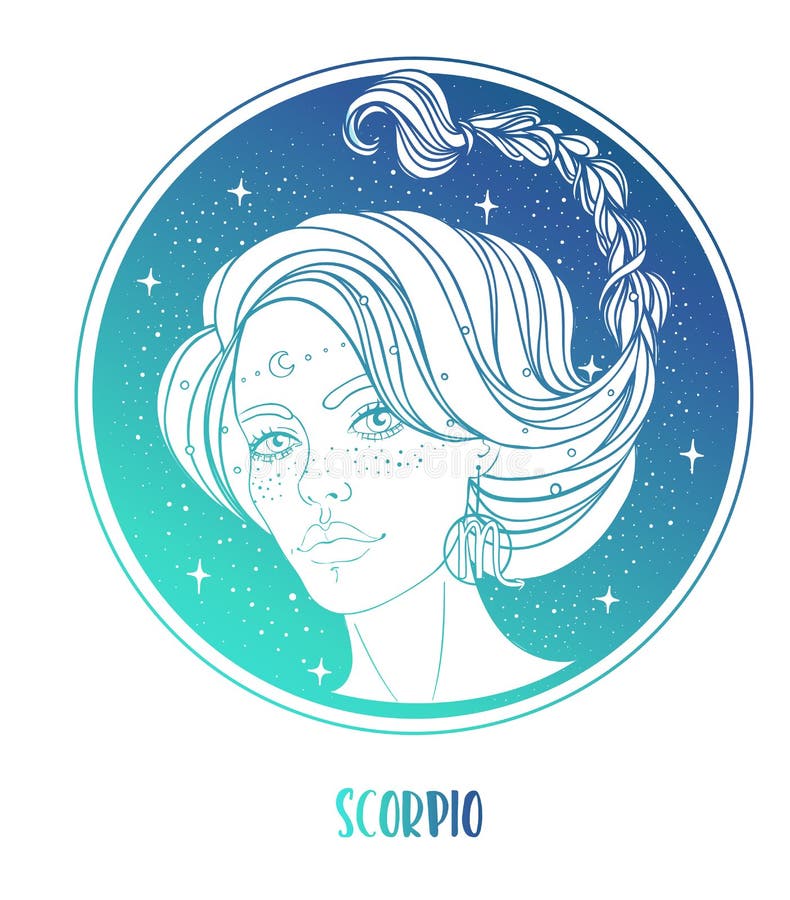 Illustration of Scorpio Astrological Sign As a Beautiful Girl. Zodiac ...