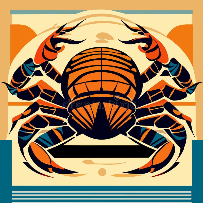 Illustration of a scorpion on a background of a stylized image Generative AI stock illustration