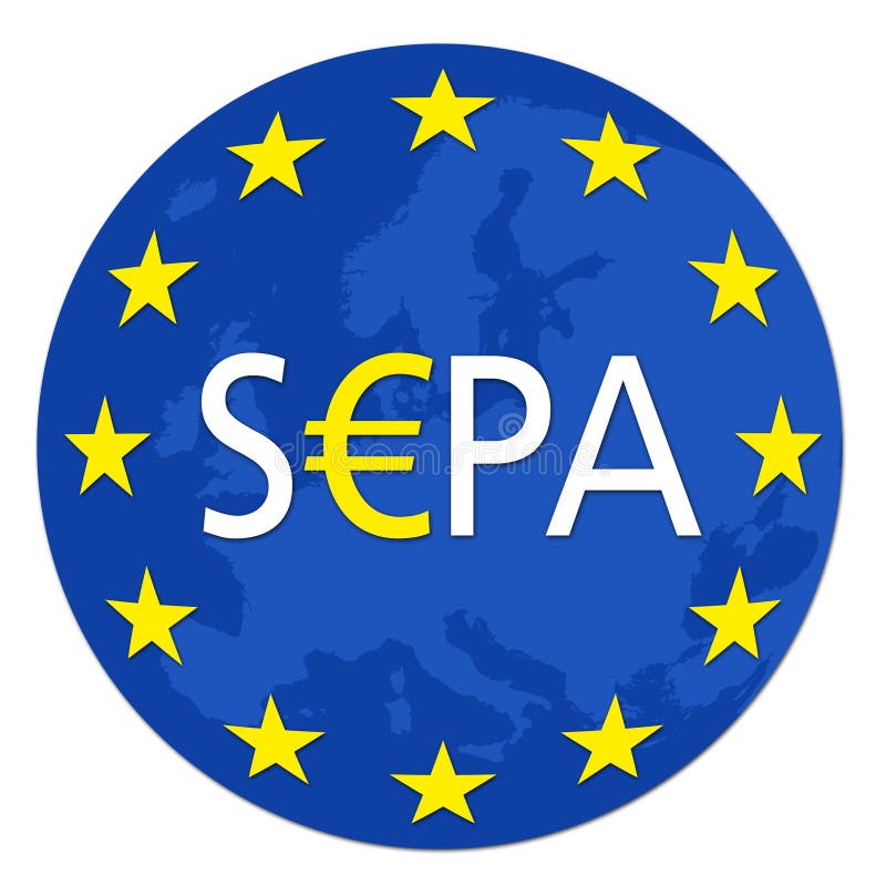 Флаг Евросоюза. Синие евро. Sepa. Sepa перевод