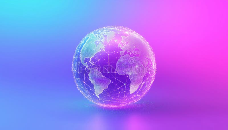 Illustration Set Of Abstract Global Network Communication Concepts Featuring 5g Mobile Technology stock photo
