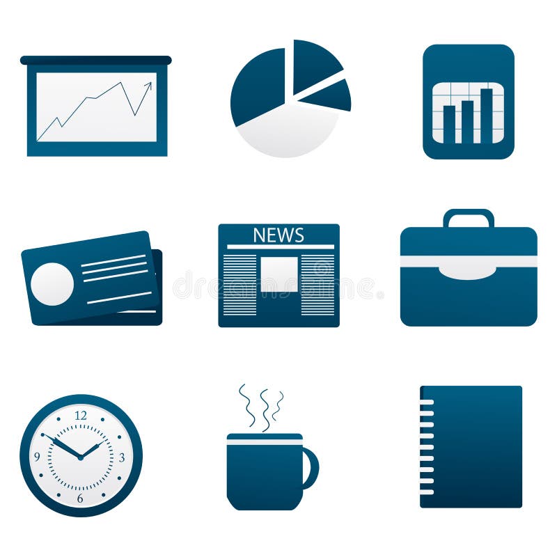 Illustration of set of different business icon