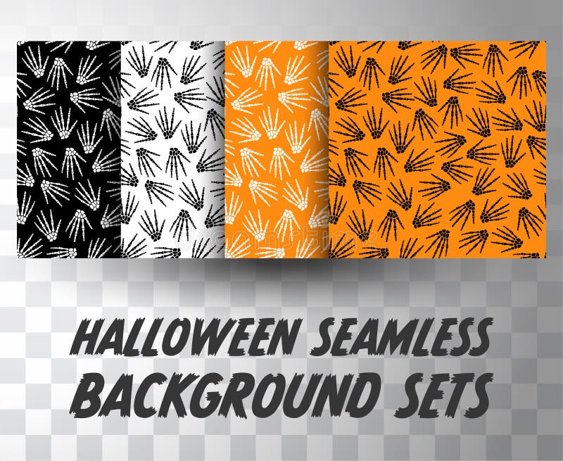 Set of seamless pattern human skeleton hand with different colour background stock illustration Set of seamless pattern human skeleton hand with different colour background stock illustration