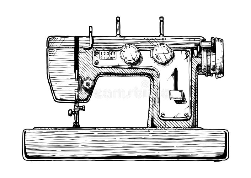Retro Sketch Of The Sewing Machine High-Res Vector Graphic - Getty Images