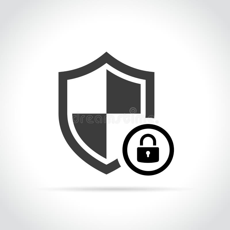 Shield with Padlock Icon Concept Stock Vector Illustration of protect