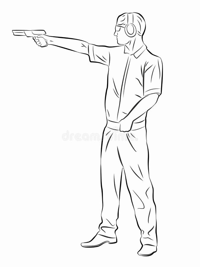 https://thumbs.dreamstime.com/b/illustration-shooter-gun-vector-draw-isolated-illustration-shooter-gun-black-white-drawing-white-121807664.jpg