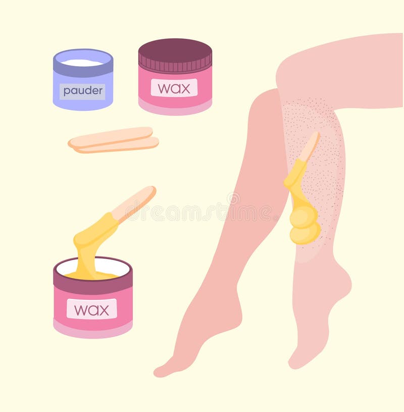 Illustration of Cosmetic Wax in Jar with Waxing Stick for Hair Removal  Procedure. Stock Vector - Illustration of cosmetic, cosmetology: 113204030