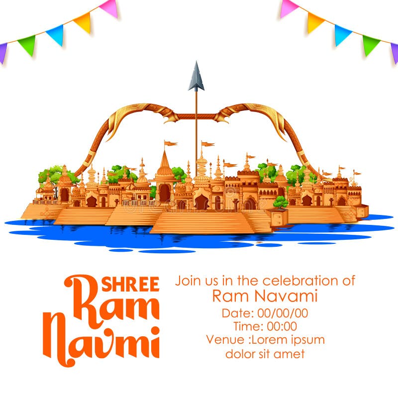 Shree Ram Navami Celebration Background for Religious Holiday of India  Stock Vector - Illustration of banner, ethnicity: 143631750