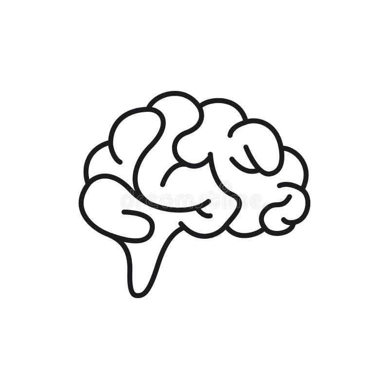 Silhouette of the Brain on a White Background Stock Vector ...