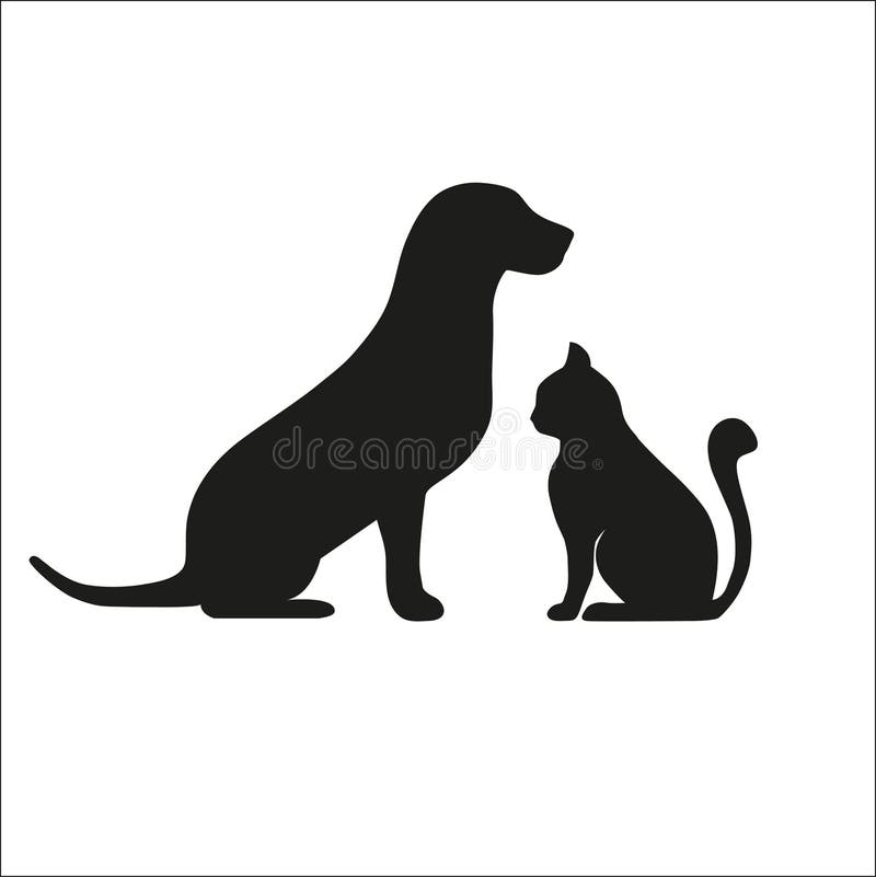 Cute Cat Dog Silhouettes Stock Illustrations – 807 Cute Cat Dog ...