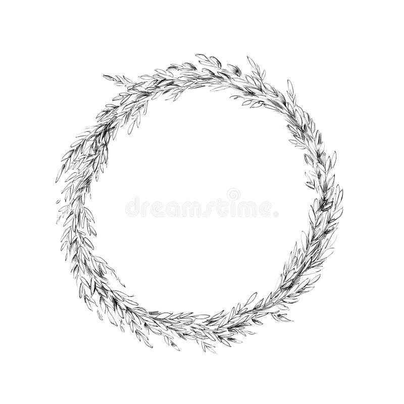 Simple boxwood wreath stock illustration. Illustration of simple 170576005