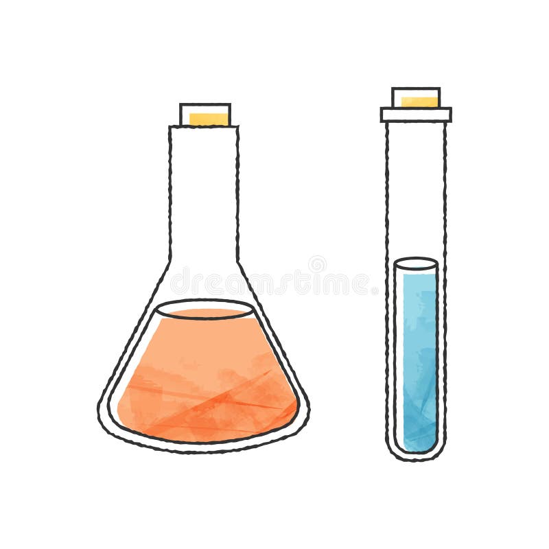 Illustration of a Simple and Cute Flask Stock Illustration