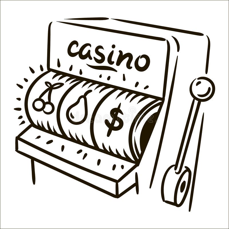 Illustration simple de croquis de casino tiré par la main de vecteur sur le fond blanc illustration de vecteur Illustration simple de croquis de casino tiré par la main de vecteur sur le fond blanc illustration de vecteur