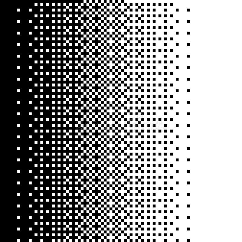 Illustration of simple pixel art, gradation from black to transparent (white), square stock illustration