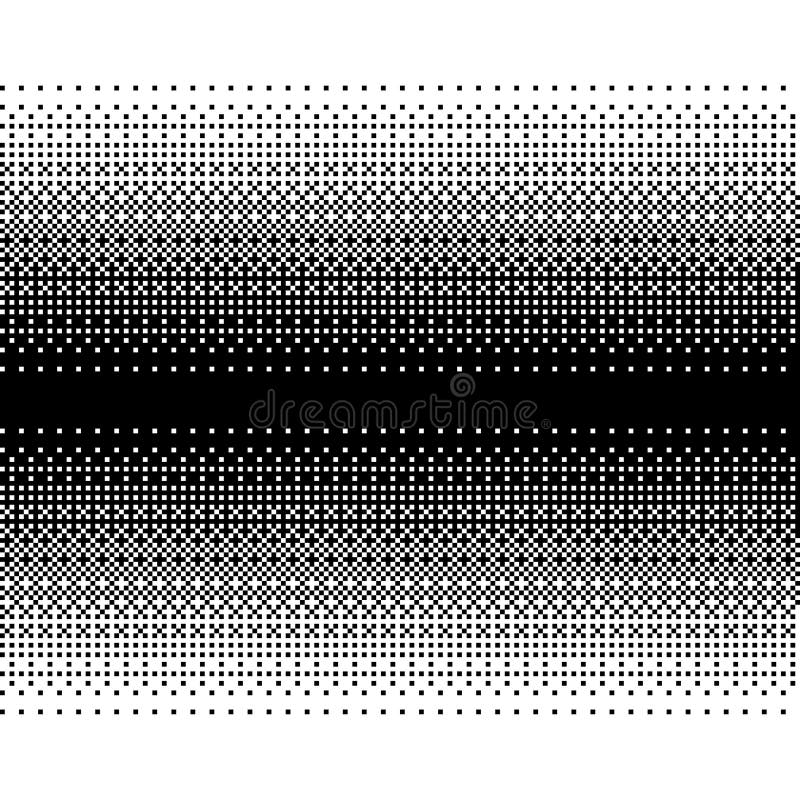 Illustration of simple pixel art, gradation from black to transparent (white), square stock illustration