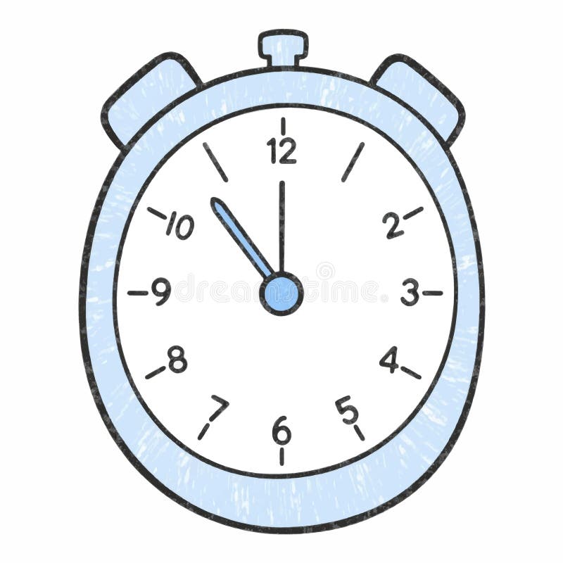 Illustration of a Simple Stopwatch with Clear Time Markings, Representing Precision and Speed royalty free illustration