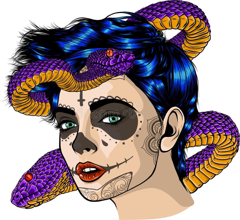 Woman Snakes Hair Stock Illustrations – 290 Woman Snakes Hair