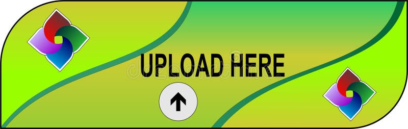 Illustration of solution upload here symbol with web button design stock illustration