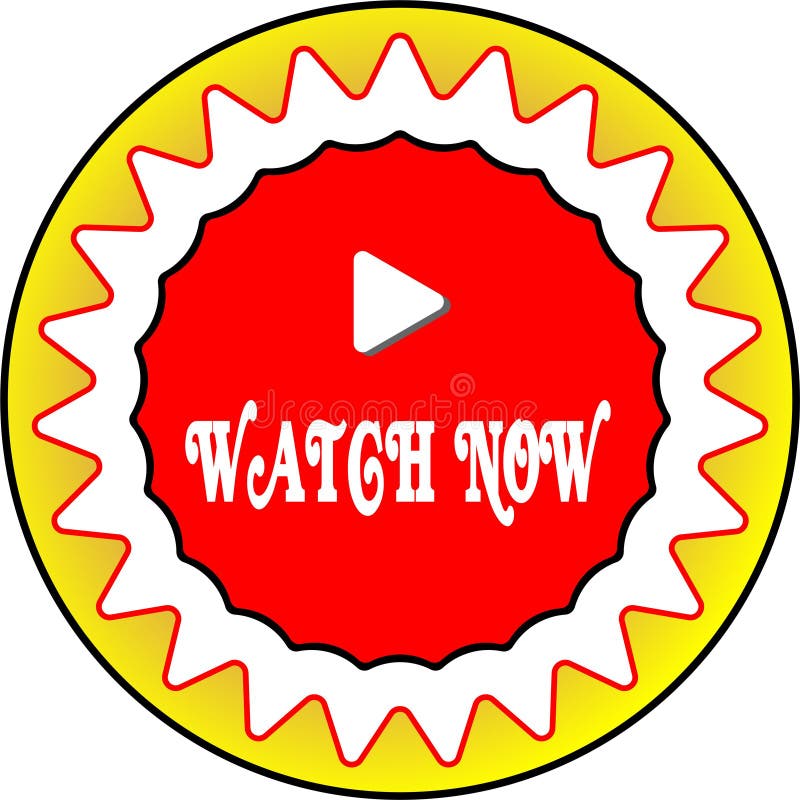 Illustration of solution Watch Now symbol with colourful design royalty free illustration