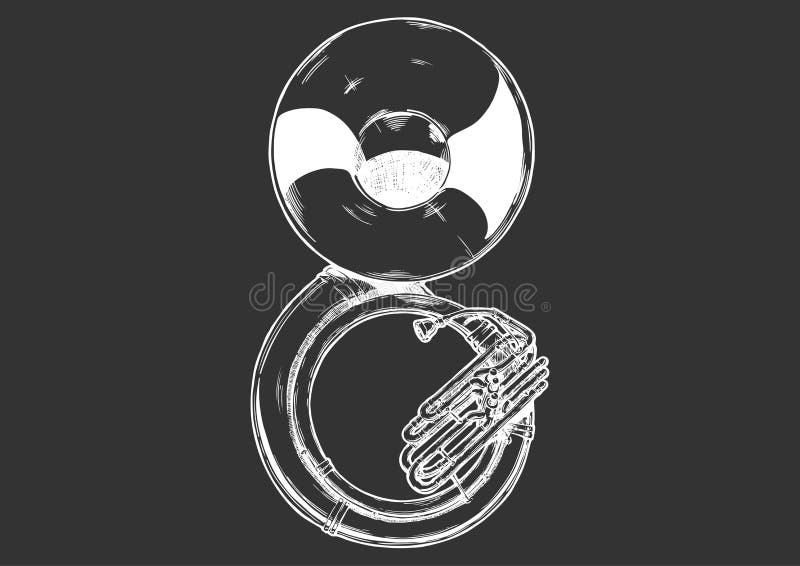 Illustration of sousaphone stock vector. Illustration of musician