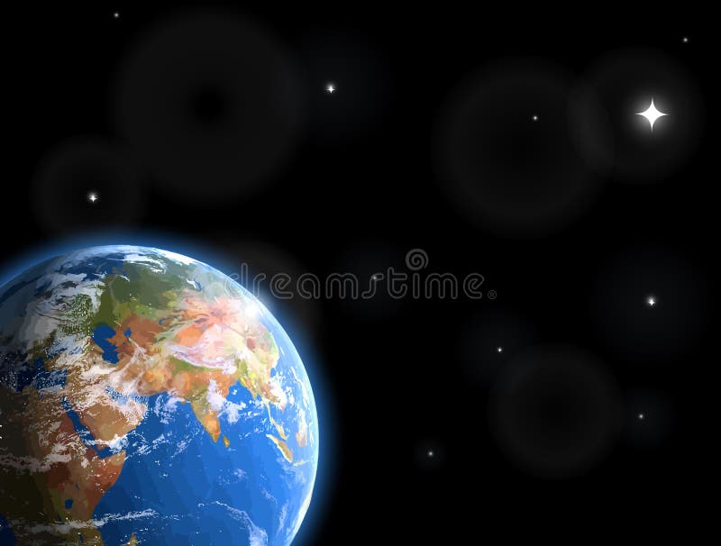 Illustration Of Space And Stars. Vector Stock Vector - Illustration of