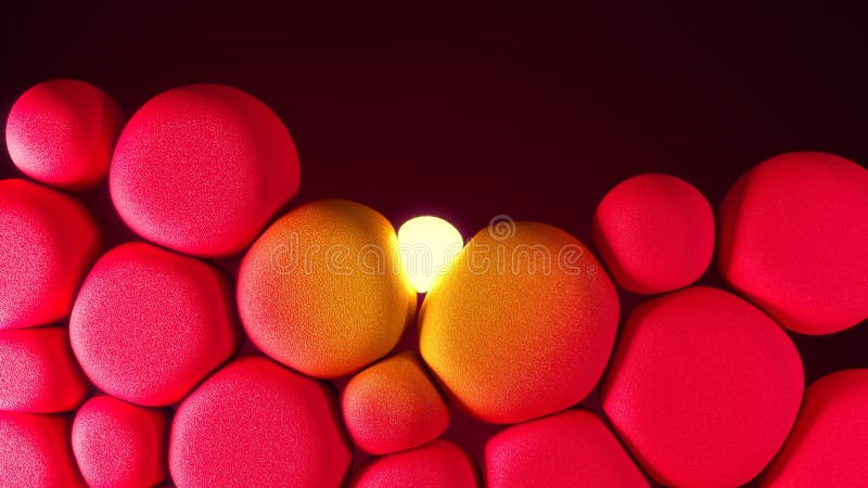 Fat cell visualization with glowing heat effect symbolizing cosmetic skin treatment stock photos